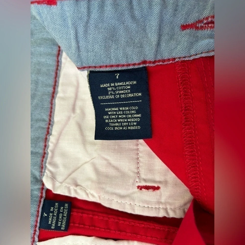 U.S. Polo‎ Assn. Womens Classic Chino Shorts Pockets Red Cotton Casual Size 7